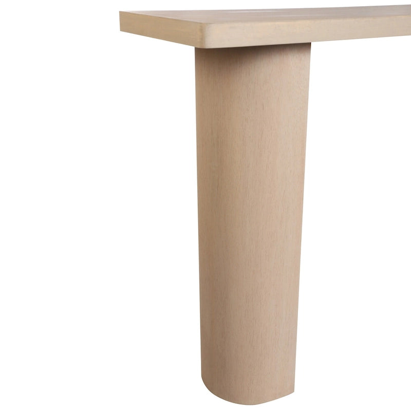 Console en bois de manguier en demi-lune