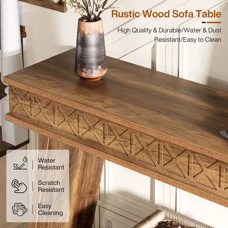 Console extra longue de 180 cm avec étagère de rangement
