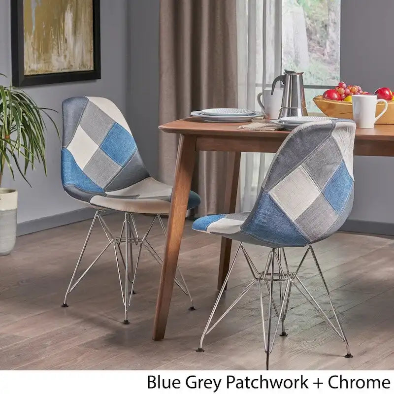 Chaises en Tissu Patchwork (Lot de 2)