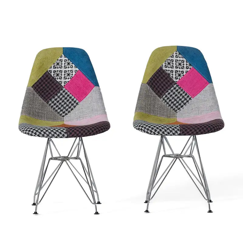 Chaises en Tissu Patchwork (Lot de 2)