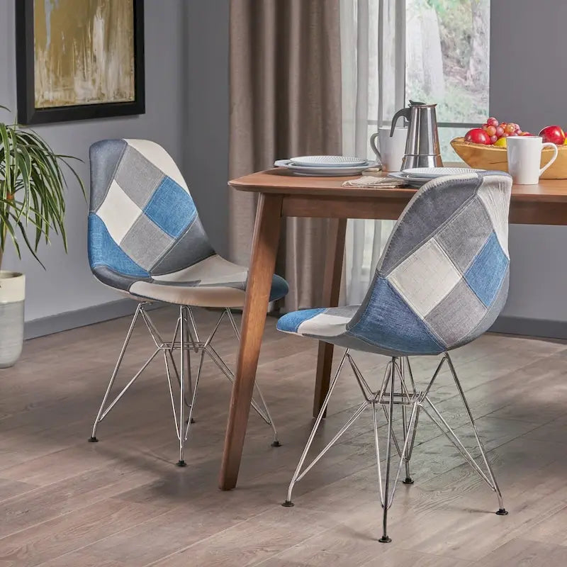 Chaises en Tissu Patchwork (Lot de 2)