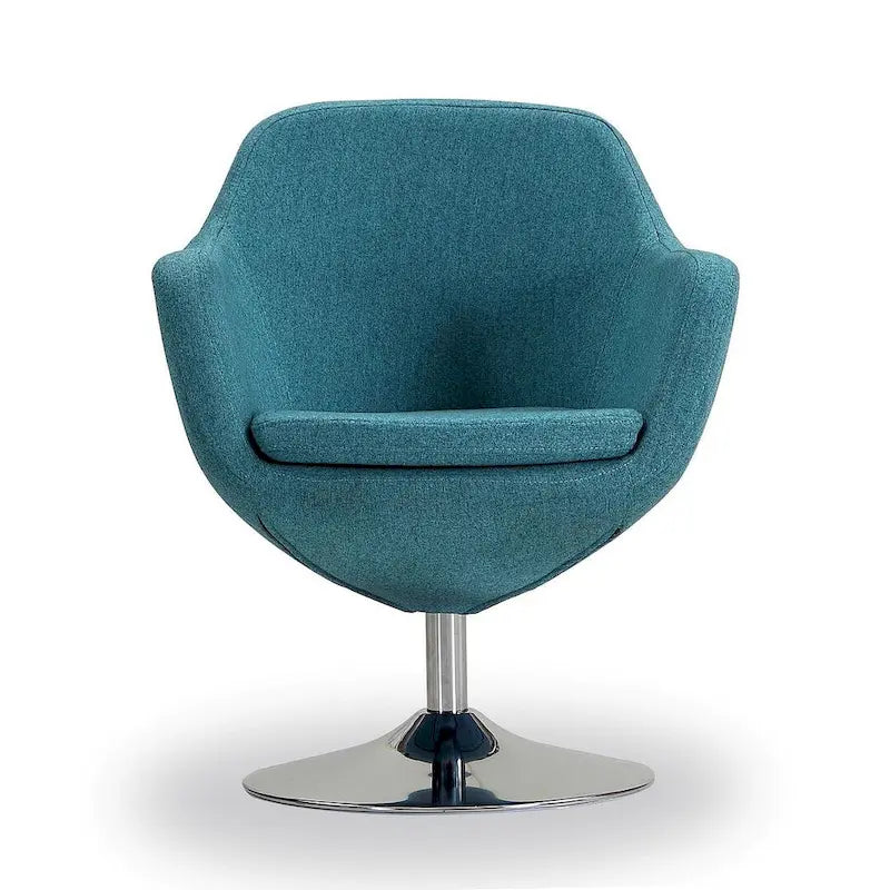 Fauteuil d'appoint pivotant en similicuir et chrome poli