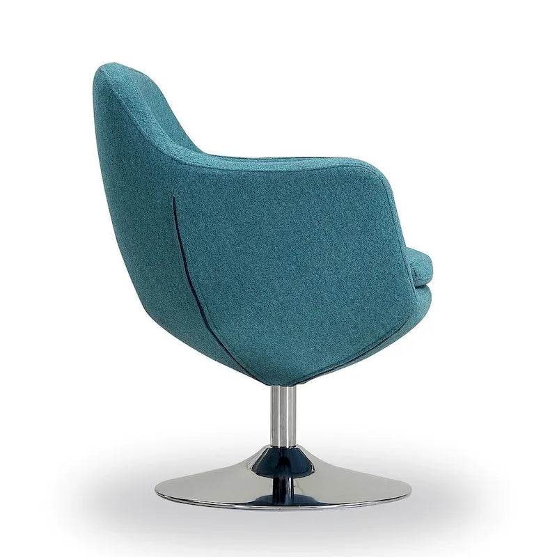 Fauteuil d'appoint pivotant en similicuir et chrome poli