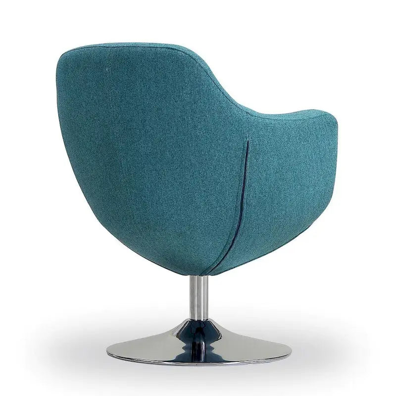 Fauteuil d'appoint pivotant en similicuir et chrome poli
