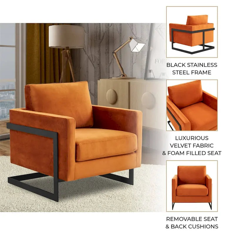 Fauteuil en velours moderne
