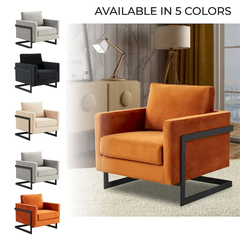 Fauteuil en velours moderne