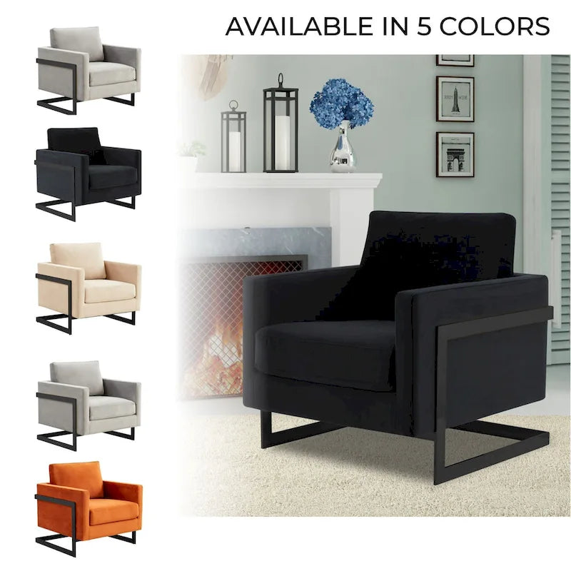 Fauteuil en velours moderne