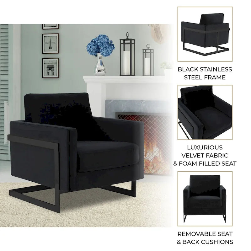 Fauteuil en velours moderne