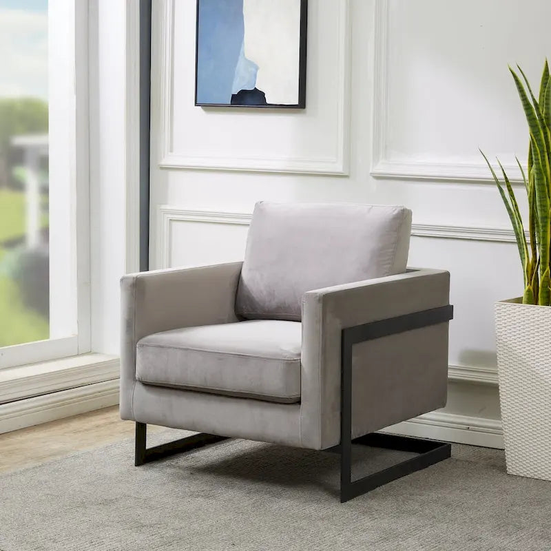 Fauteuil en velours moderne