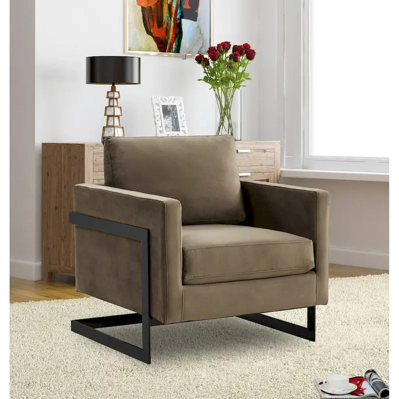 Fauteuil en velours moderne