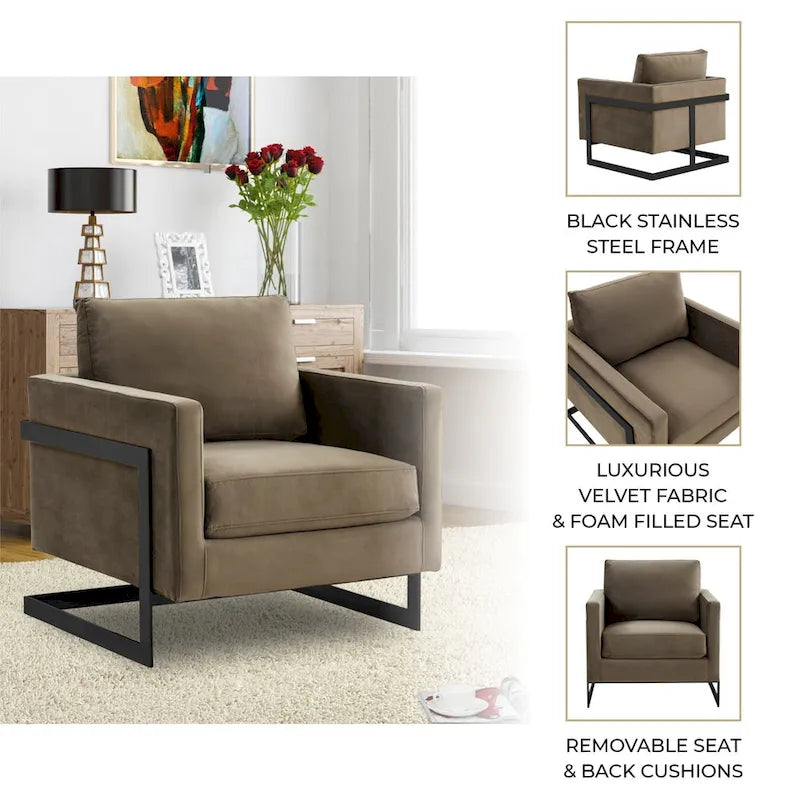 Fauteuil en velours moderne