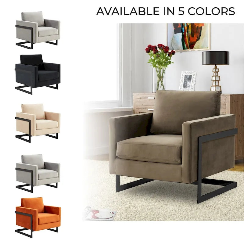 Fauteuil en velours moderne