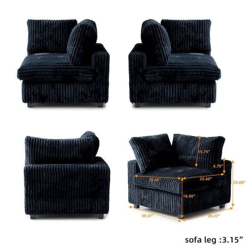 Canapé modulable, canapé profond luxueux et moelleux