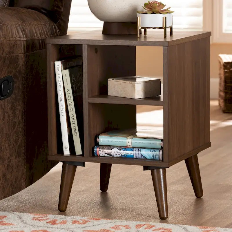 Table d'appoint moderne en noyer