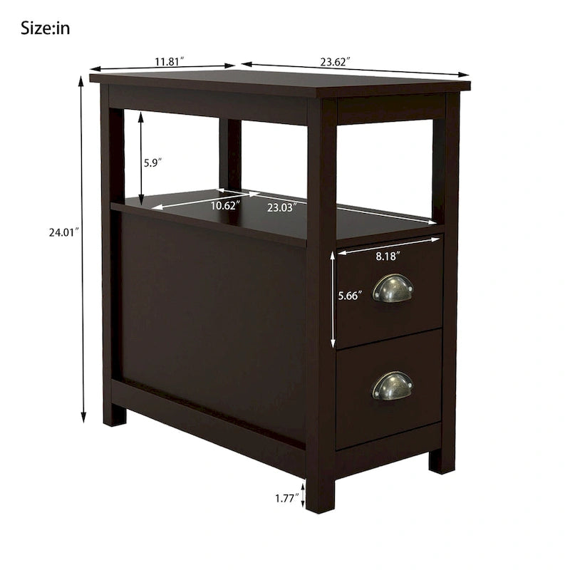 Table de chevet étroite
