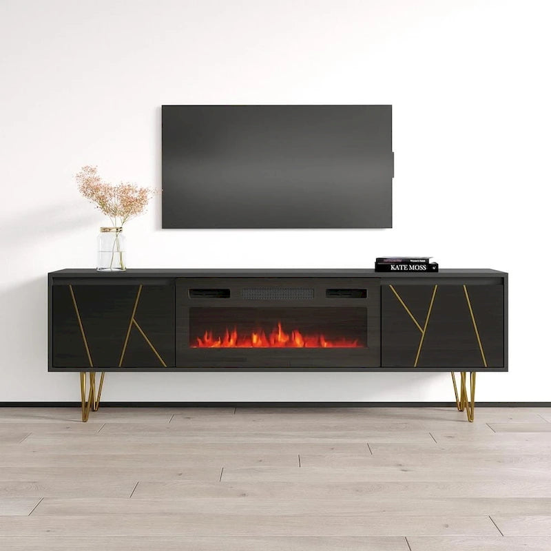 Meuble TV avec cheminée