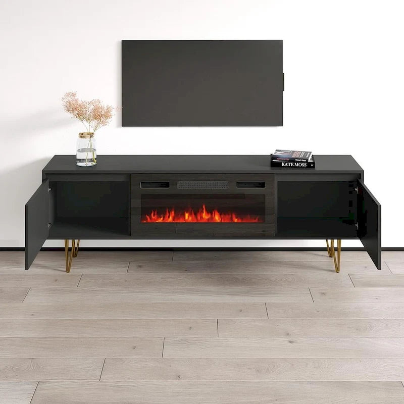 Meuble TV avec cheminée