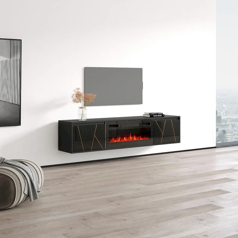 Meuble TV avec cheminée