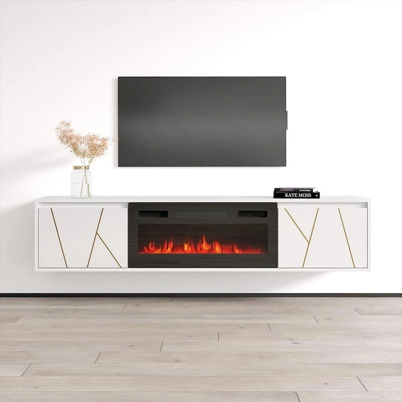 Meuble TV avec cheminée