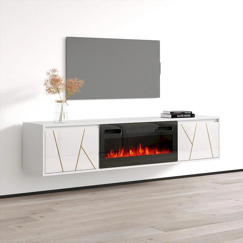 Meuble TV avec cheminée