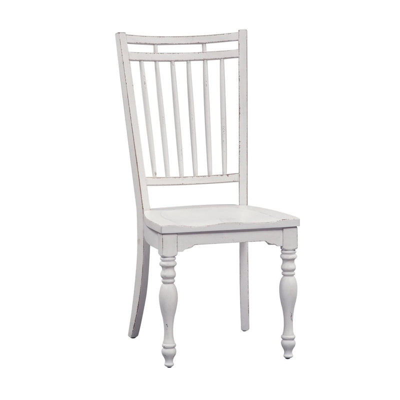 Chaise d'appoint à dossier à barreaux Magnolia Manor Antique White Weathered Bark (Lot de 2)