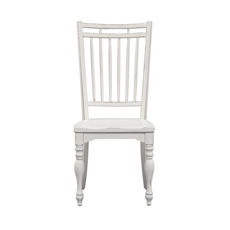 Chaise d'appoint à dossier à barreaux Magnolia Manor Antique White Weathered Bark (Lot de 2)