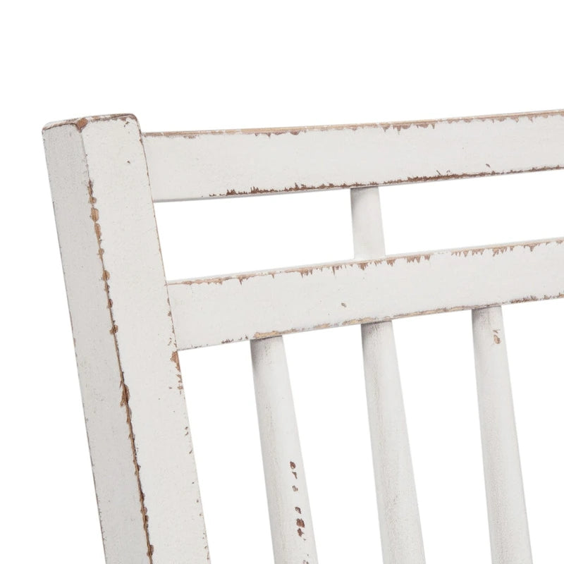 Chaise d'appoint à dossier à barreaux Magnolia Manor Antique White Weathered Bark (Lot de 2)