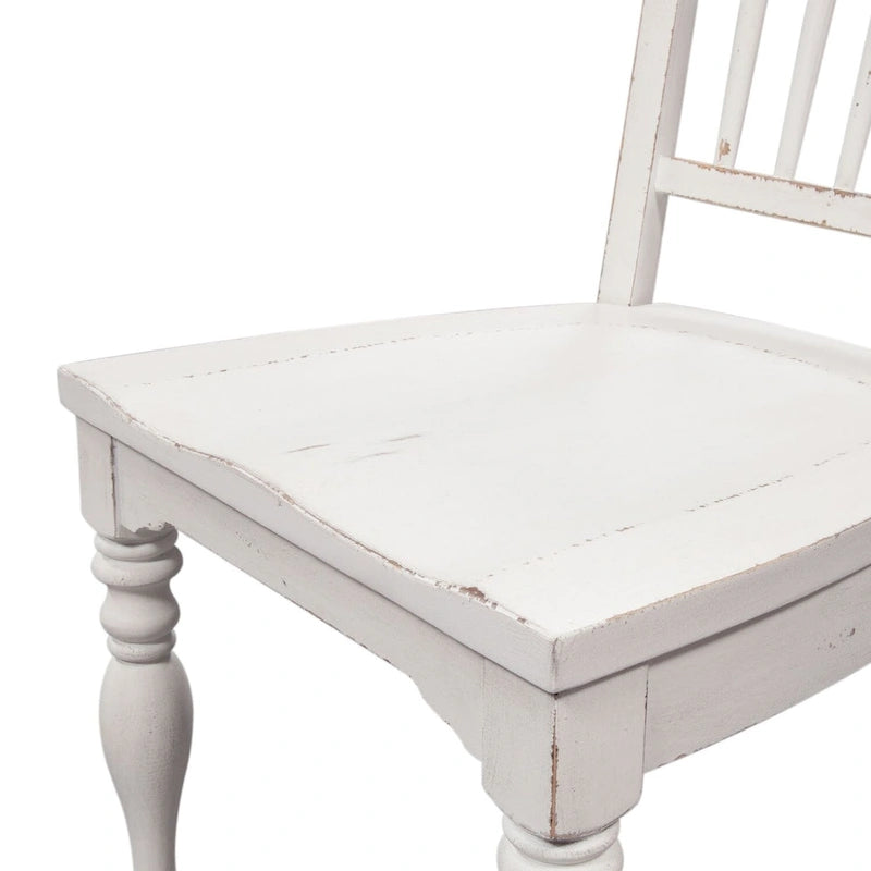 Chaise d'appoint à dossier à barreaux Magnolia Manor Antique White Weathered Bark (Lot de 2)