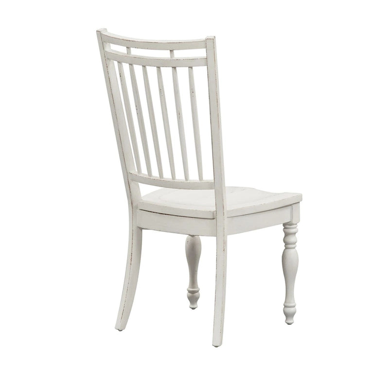 Chaise d'appoint à dossier à barreaux Magnolia Manor Antique White Weathered Bark (Lot de 2)