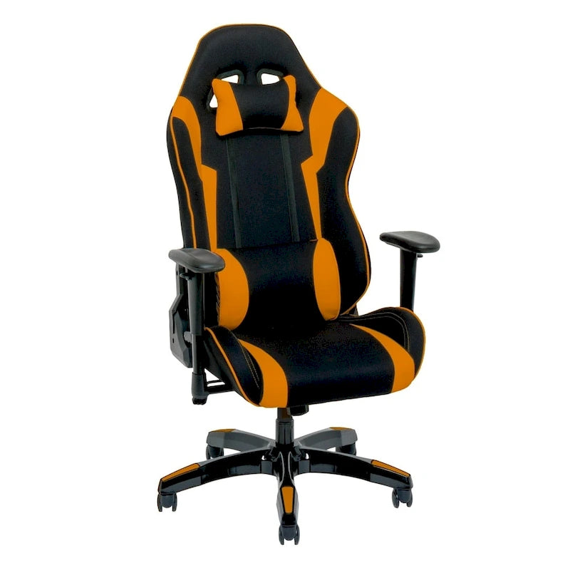 Fauteuil de jeu ergonomique dossier haut en similicuir, tissu et maille