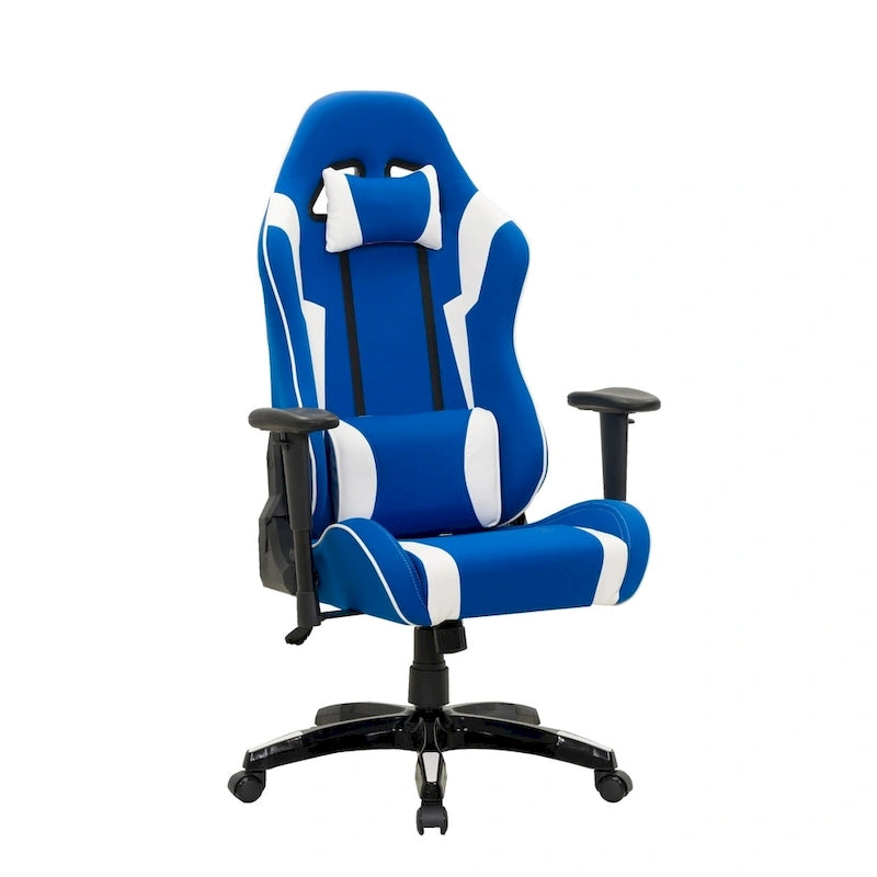 Fauteuil de jeu ergonomique dossier haut en similicuir, tissu et maille