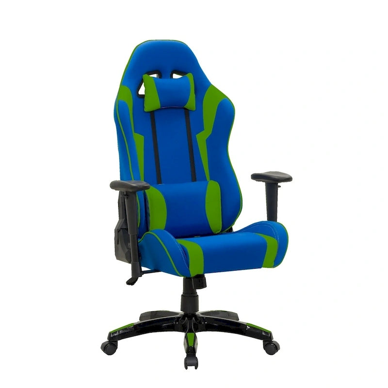 Fauteuil de jeu ergonomique dossier haut en similicuir, tissu et maille