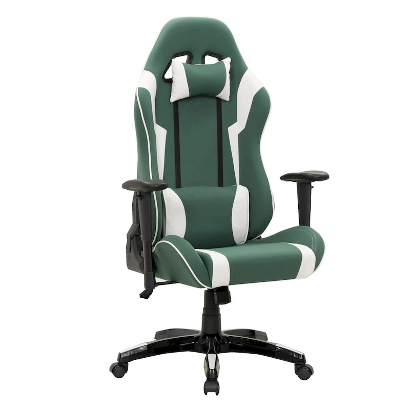 Fauteuil de jeu ergonomique dossier haut en similicuir, tissu et maille