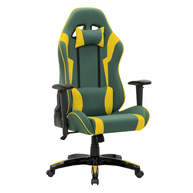 Fauteuil de jeu ergonomique dossier haut en similicuir, tissu et maille