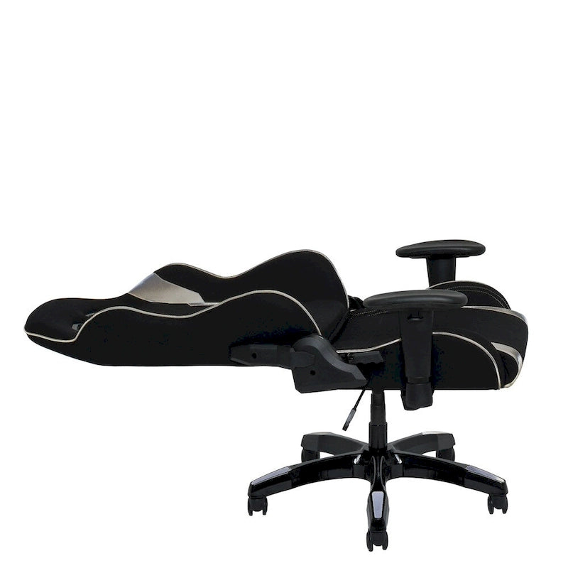 Fauteuil de jeu ergonomique dossier haut en similicuir, tissu et maille