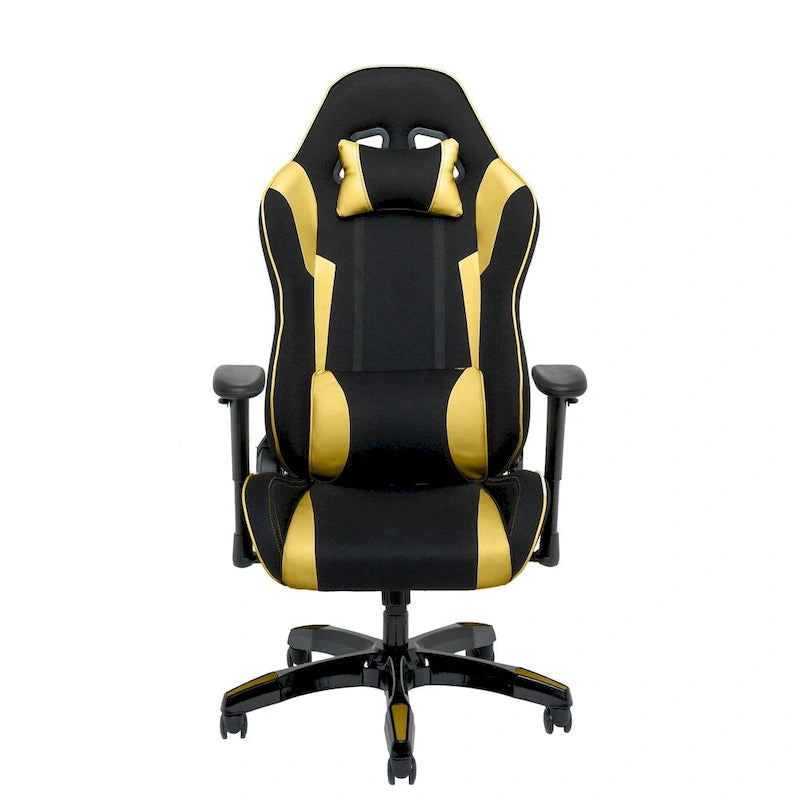 Fauteuil de jeu ergonomique dossier haut en similicuir, tissu et maille