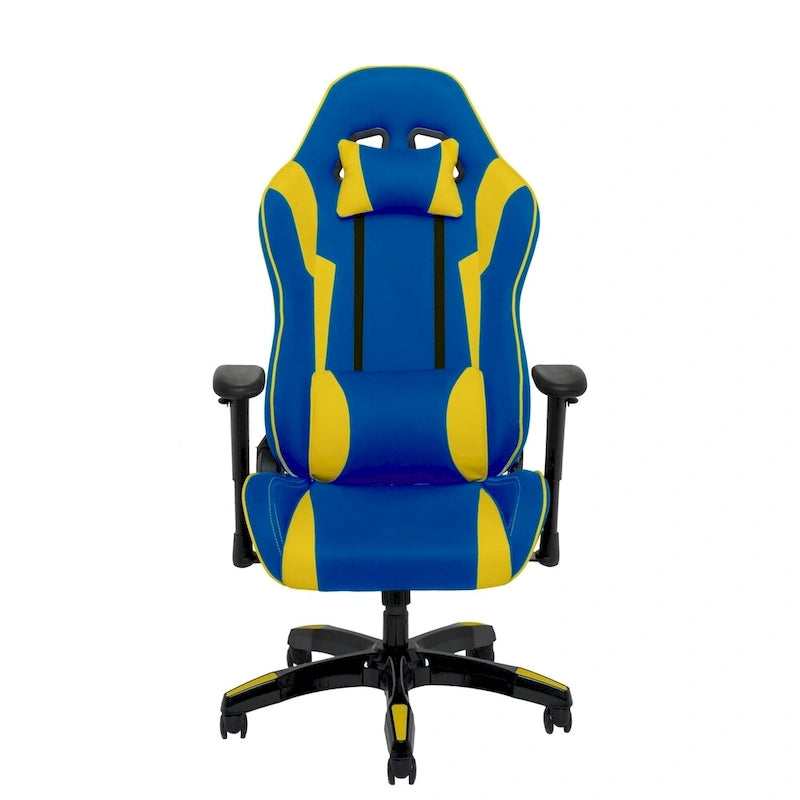 Fauteuil de jeu ergonomique dossier haut en similicuir, tissu et maille