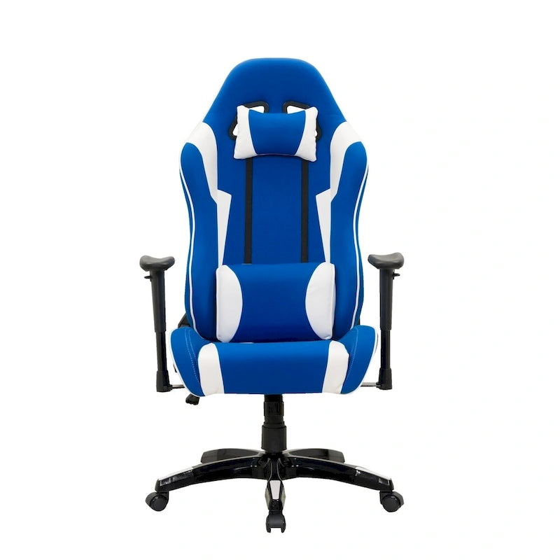 Fauteuil de jeu ergonomique dossier haut en similicuir, tissu et maille