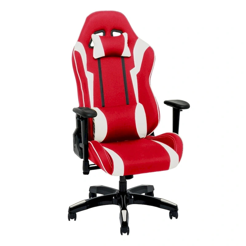 Fauteuil de jeu ergonomique dossier haut en similicuir, tissu et maille
