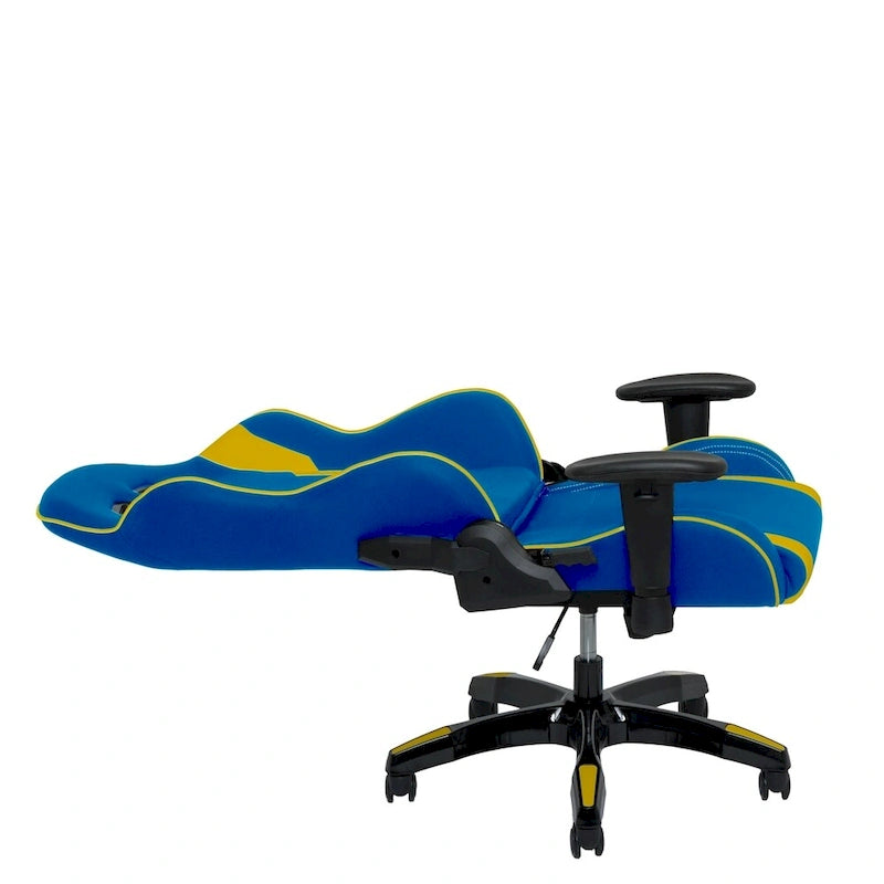 Fauteuil de jeu ergonomique dossier haut en similicuir, tissu et maille