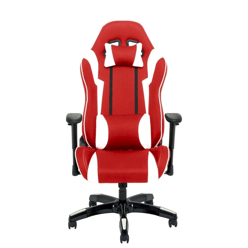 Fauteuil de jeu ergonomique dossier haut en similicuir, tissu et maille