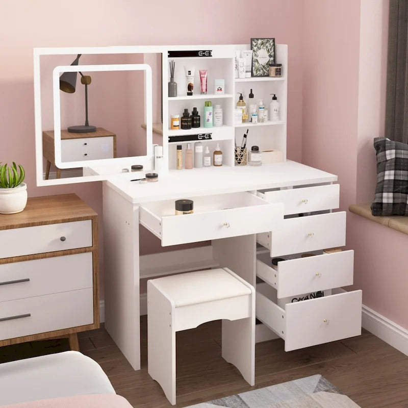 Coiffeuse avec tabouret