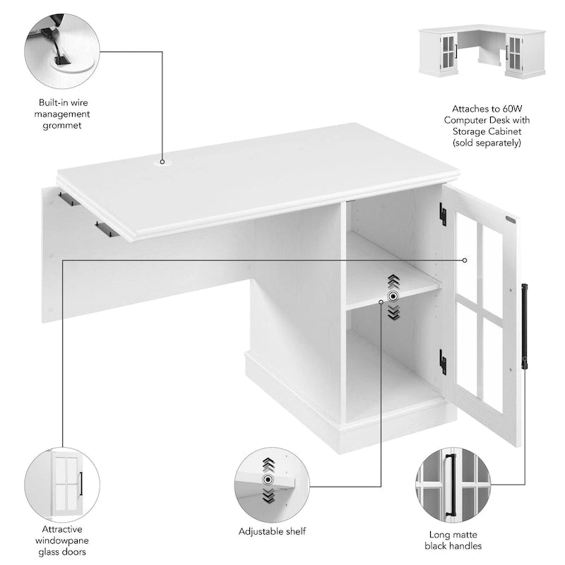 Un bureau avec rangements intégrés