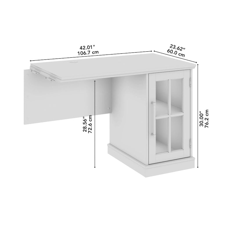 Un bureau avec rangements intégrés