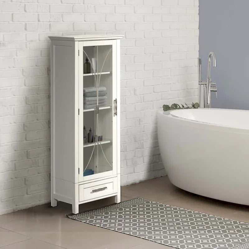 Meuble de rangement pour linge de maison sur pied avec tiroirs