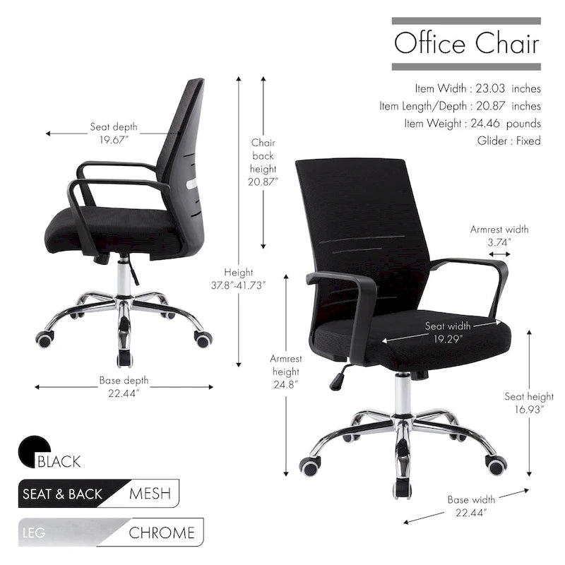 Chaise de bureau ergonomique en maille