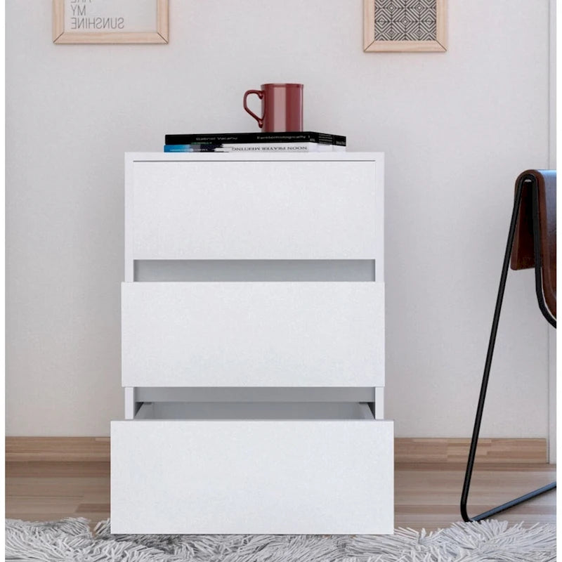 Classeur à 3 tiroirs de 66 cm de haut avec 4 roulettes et plateau supérieur