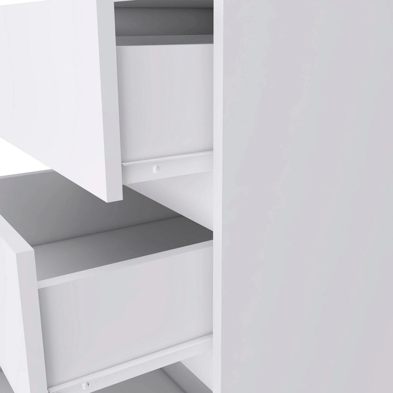 Classeur à 3 tiroirs de 66 cm de haut avec 4 roulettes et plateau supérieur