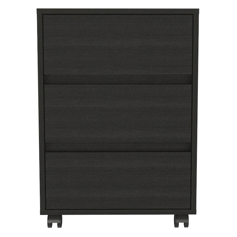 Classeur à 3 tiroirs de 66 cm de haut avec 4 roulettes et plateau supérieur