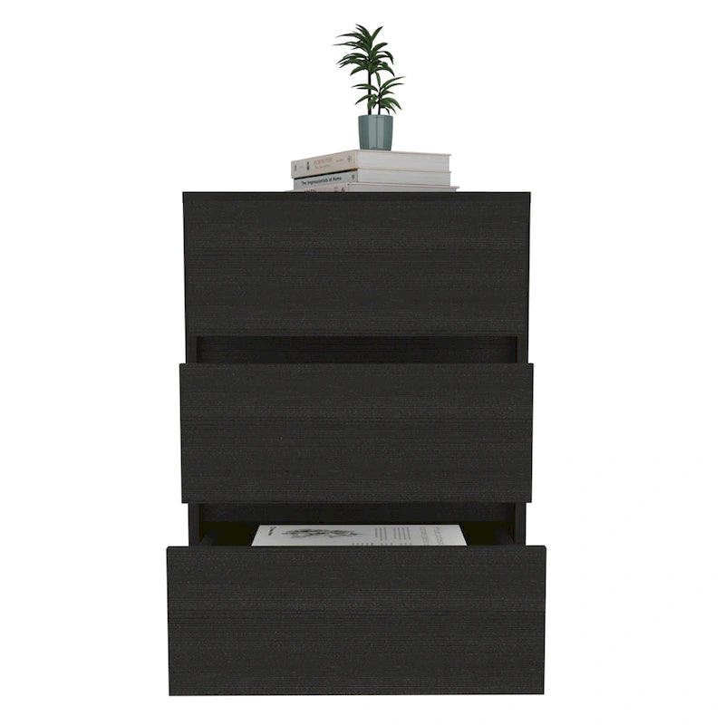 Classeur à 3 tiroirs de 66 cm de haut avec 4 roulettes et plateau supérieur